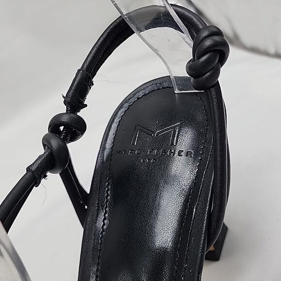 š„MARC FISHERš„PADDED CALINDA BLACK ANKLE STRAP HEELED SANDALS WOMENS 5 NWOB - Picture 6 of 16